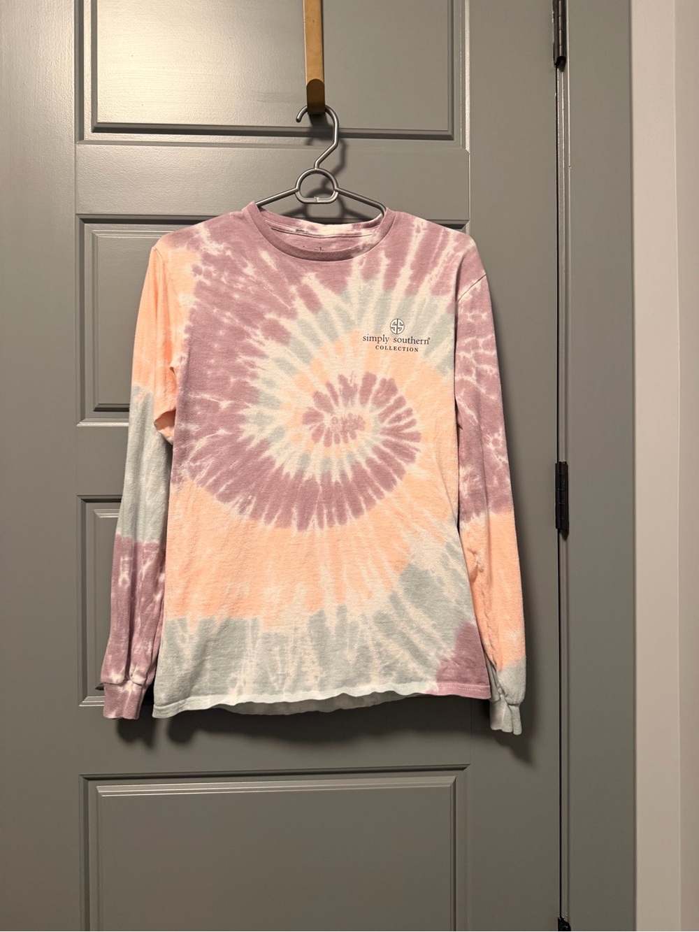 Simply Southern Fur Mom Sunflower Tie Dye Long Sleeve T-Shirt SMALL